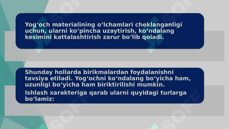 Yog‘och konstruksiya elementlarini biriktirish 2