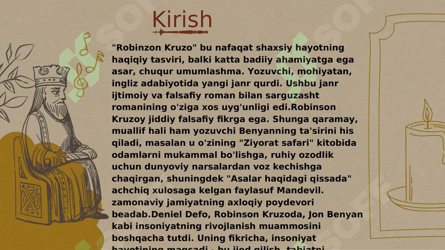 D.Defoning Robinzon Kruzo romani badiyati 3