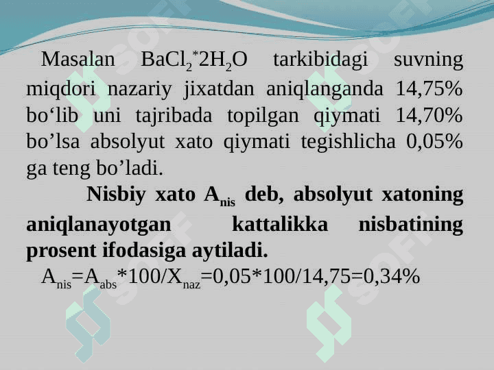 Analizdagi xatoliklar klassifikatsiyasi 4