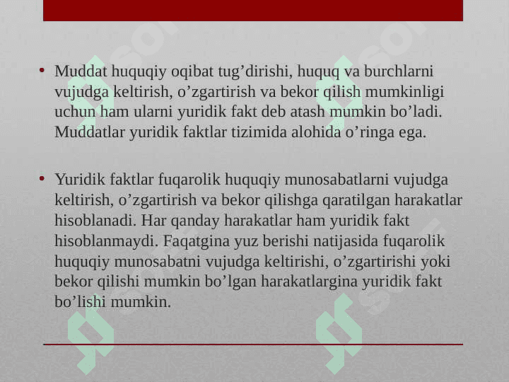 Muddatlar va da'vo muddatlari. 3