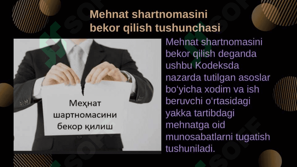 Mehnat shartnomasini bekor qilish 2