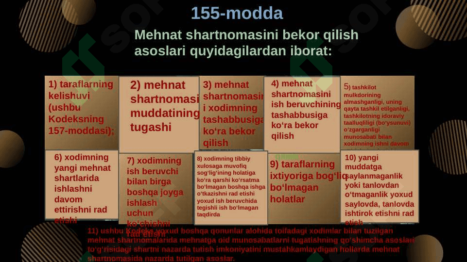 Mehnat shartnomasini bekor qilish 3