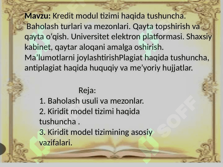 Kredit modul tizimi haqida tushuncha 2