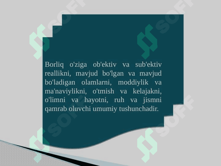 BORLIQ FALSAFASI (ONTOLOGIYA) 7
