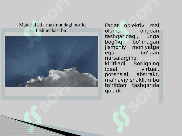 BORLIQ FALSAFASI (ONTOLOGIYA) 8