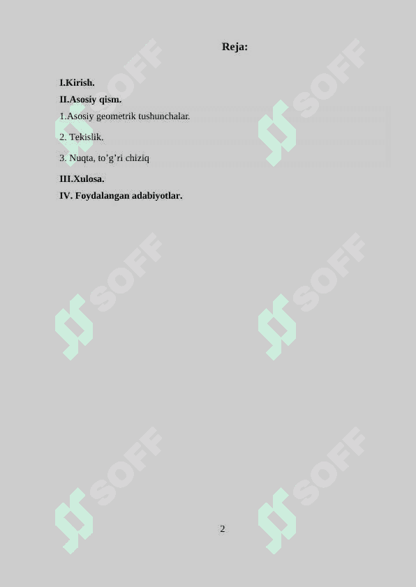 Asosiy geometrik tushunchalar 2