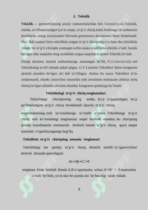 Asosiy geometrik tushunchalar 8