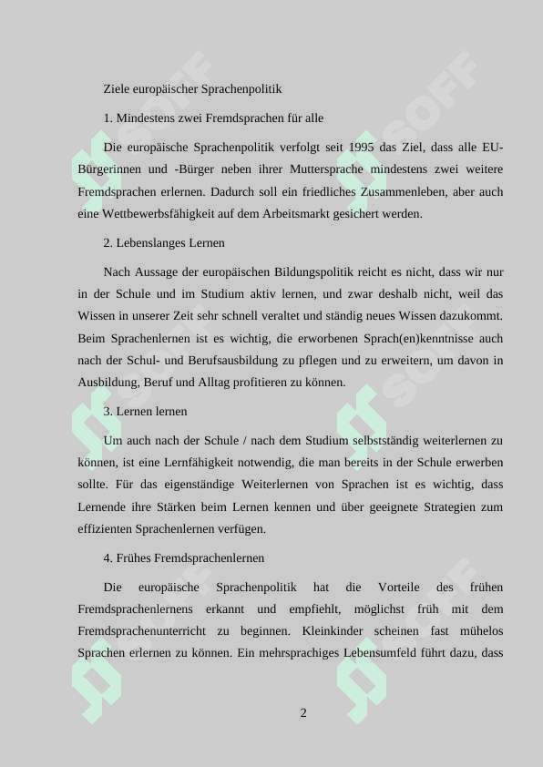 Ziel zum Fremdsprachlernen 2