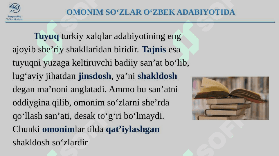 O'ZBEK TILIDA OMONIM SO'ZLAR 4