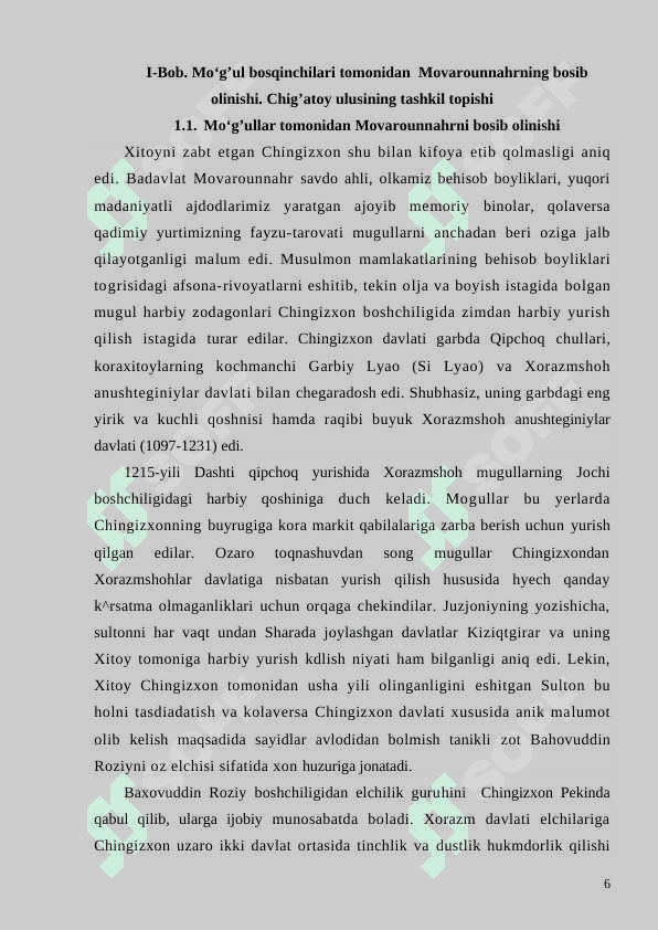 CHIGATOY ULUSINING TASHKIL TOPISHI 6