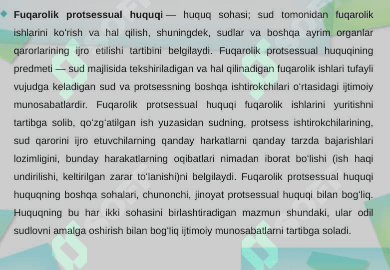 Fuqarolik protsessual huquqiga kirish 3