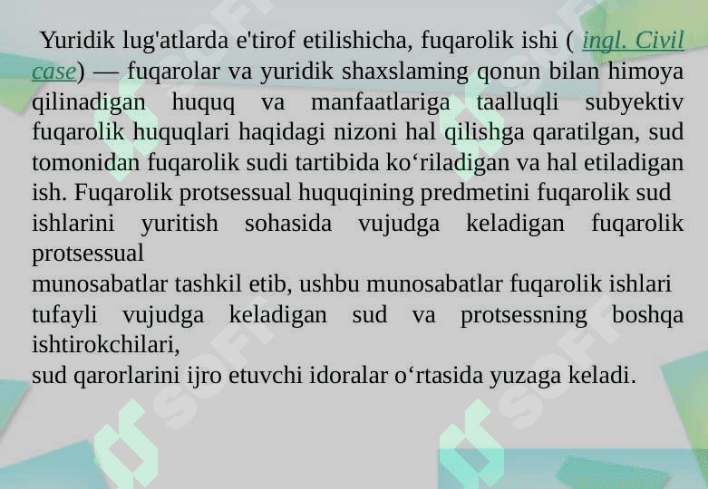 Fuqarolik protsessual huquqiga kirish 5