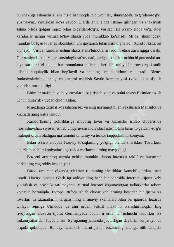 Elektron tijorat tizimlari. Ekektron tijorat asoslari. E-tijorat dasturiy ilovalar 2