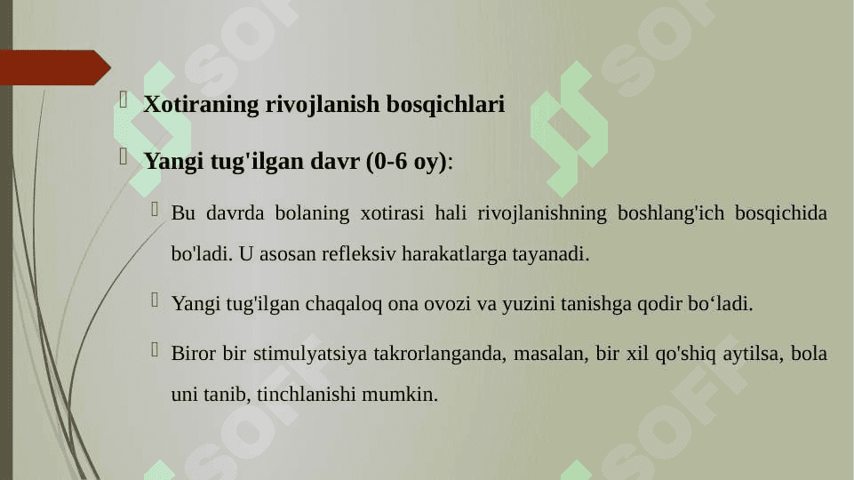 ILK YOSHDAGI BOLALARDA XOTIRANING RIVOJLANISHI 8