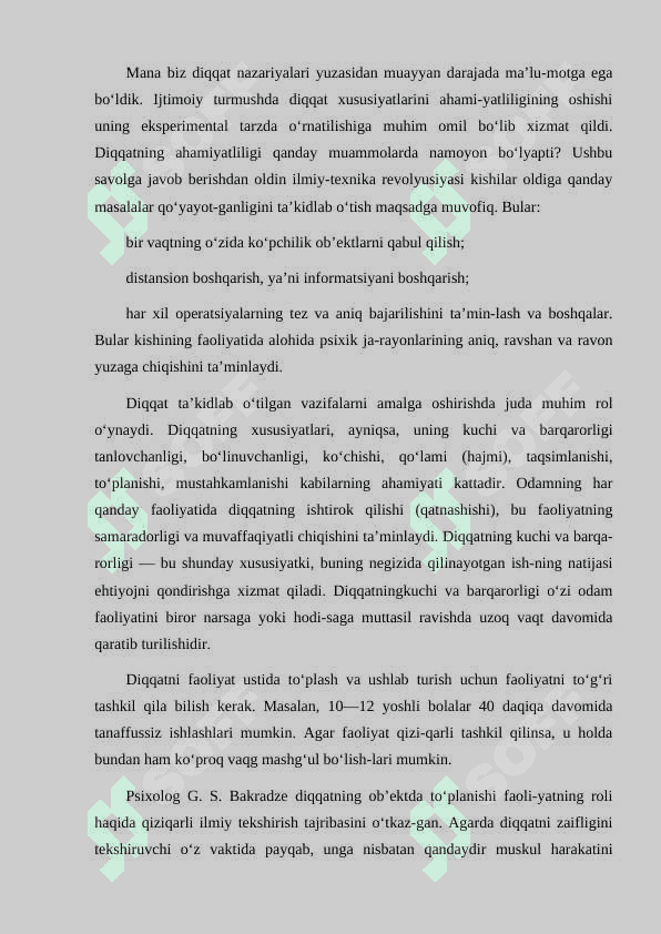 KOGNITIV PSIXOLOGIYADA DIQQAT TADQIQOTLAR. 6