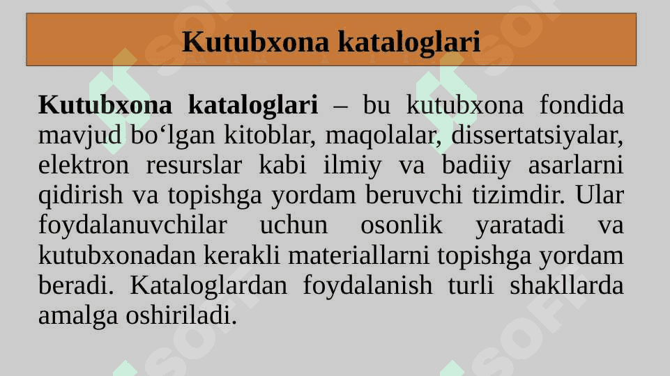 Ilmiy ma'lumotlar bazalari. Elektron kataloglar 7