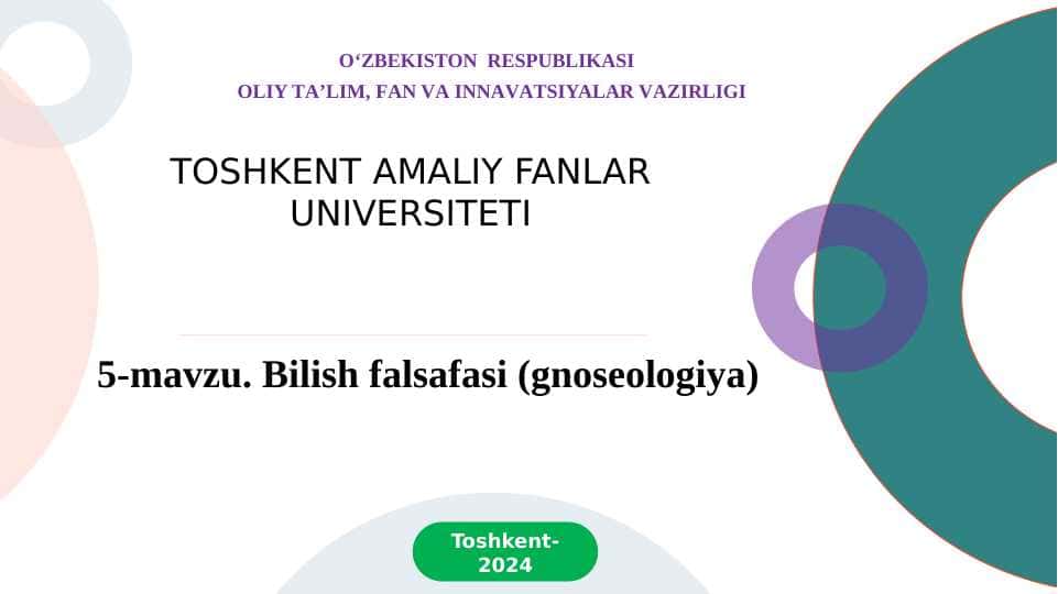 Bilish falsafasi (gnoseologiya)