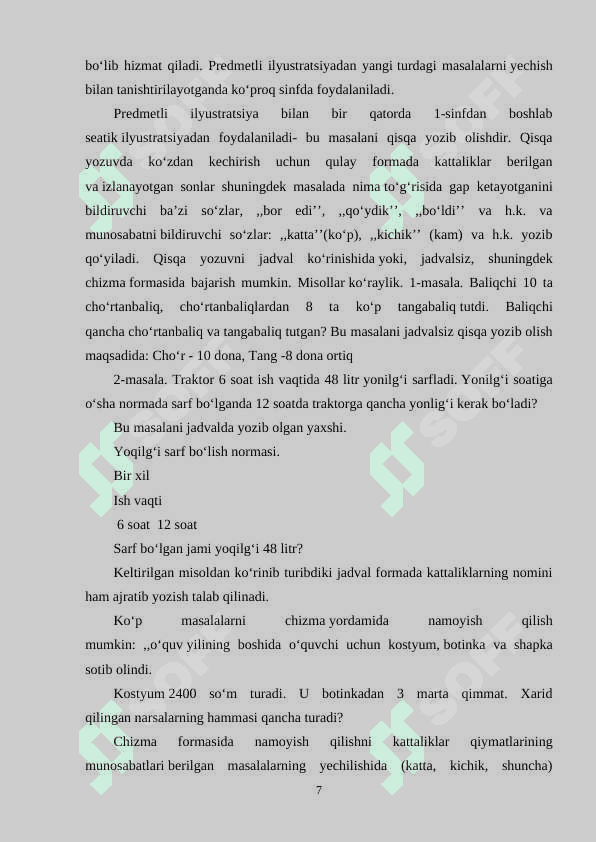 MASALANI YECHISHGA O’GATISHNING ASOSIY BOSQICHLARI 7