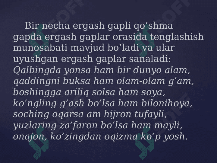 Murakkab qo‘shma gap sintaksisi. O‘zga gapli qurilmalar. 6