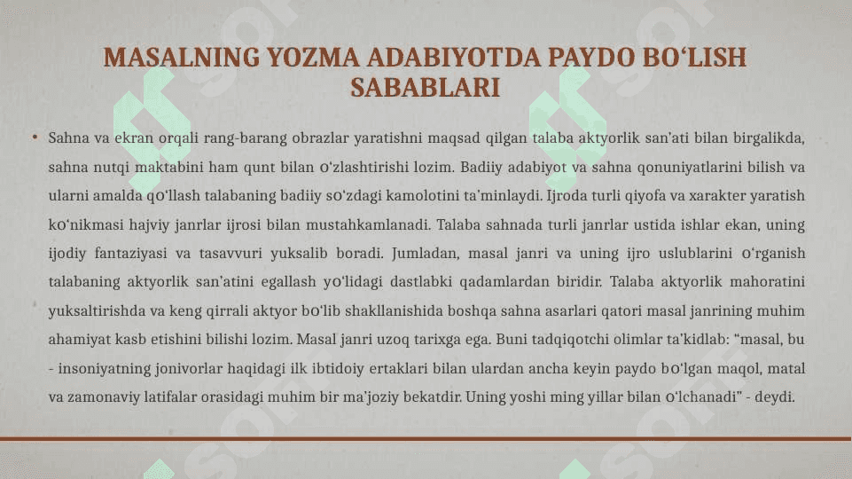 O‘zbek mumtoz adabiyotida masalchilik 8