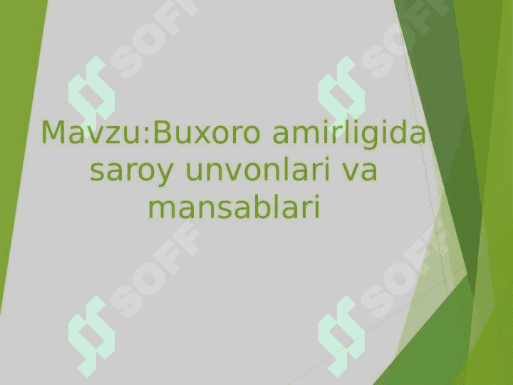 Buxoro amirligida saroy unvonlari va mansablari 2