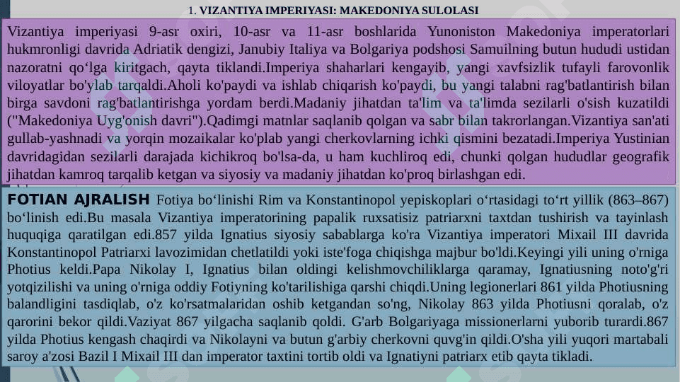 IX -XI asr o‘rtalarida Vizantiya 2