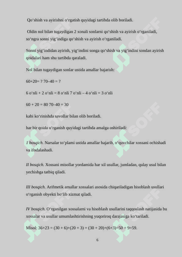 “MINGLIK” MAVZUSIDA MISOL, MASALALAR YECHISHGA O‘RGATISH METODIKASI 6