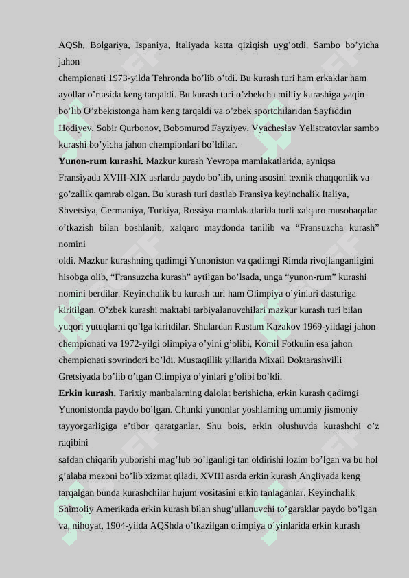 Erkin kurash sport turida modellashtirish 4