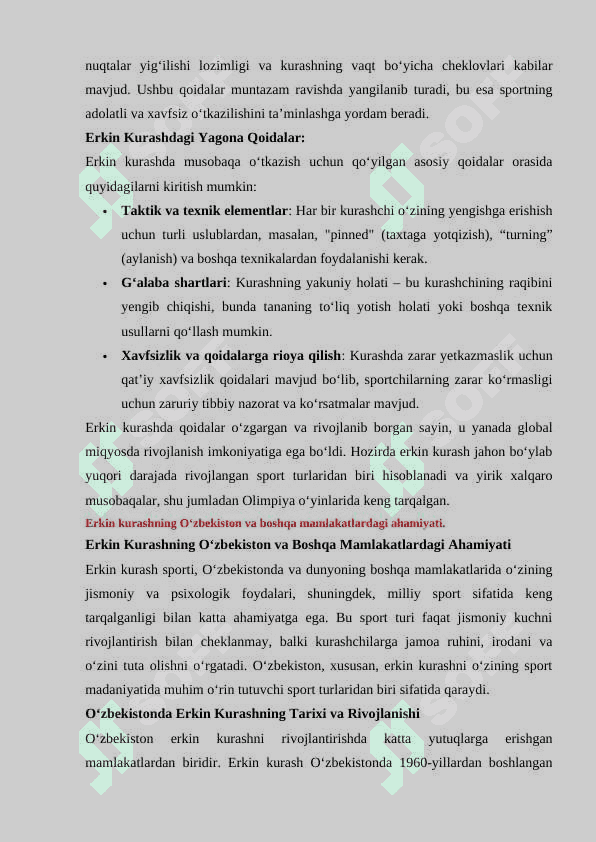 Erkin kurash sport turida modellashtirish 7