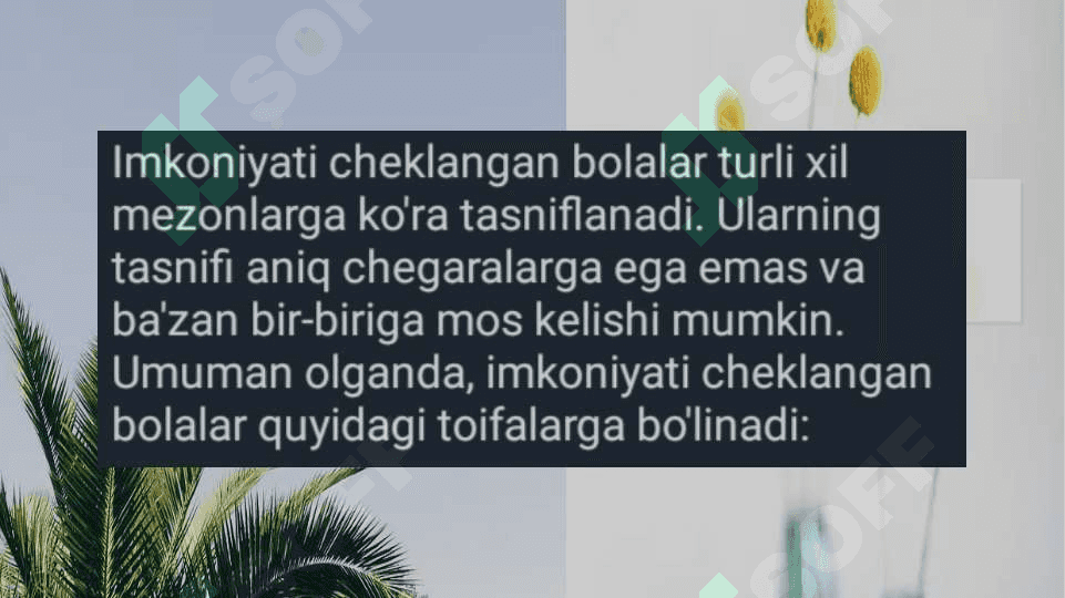 Imkoniyati cheklangan bolalar toifalari 3