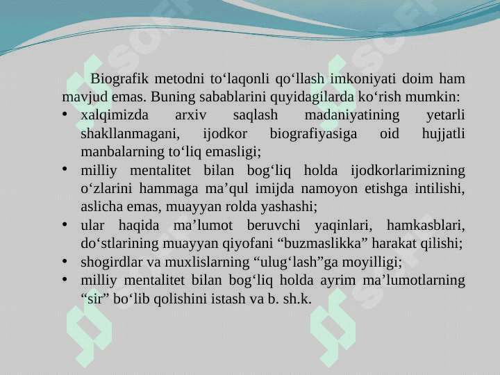 Adabiyotshunoslikda biografik metodning maydonga kelishi 7