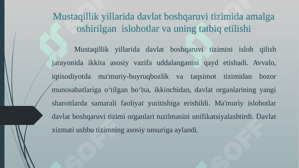 Mustaqillik yillarida davlat boshqaruvi 2
