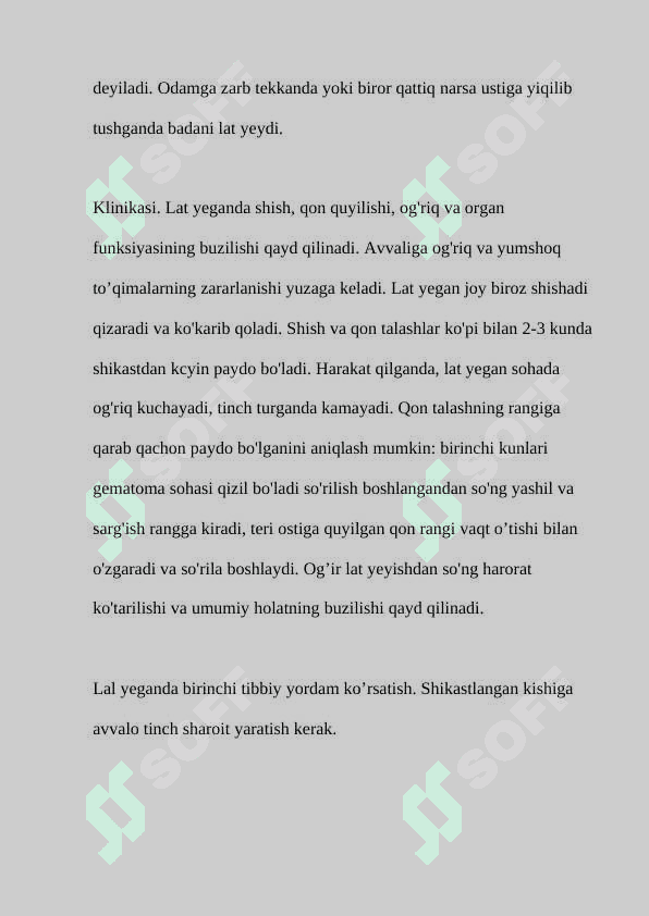 Ishlab chiqarishdagi shikastlanishlarda birinchi yordam ko’rsatish 6