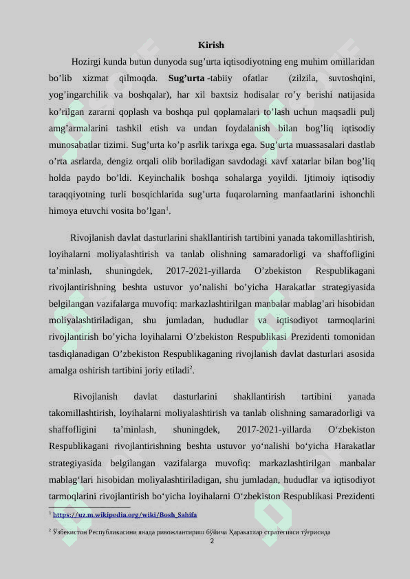 Hisobot amaliyot ( Iqtisodiyot ) 2