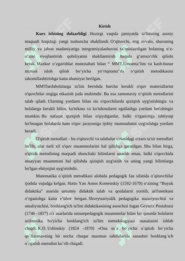Matematikaga o’rgatishning zamonaviy  metodlari 2