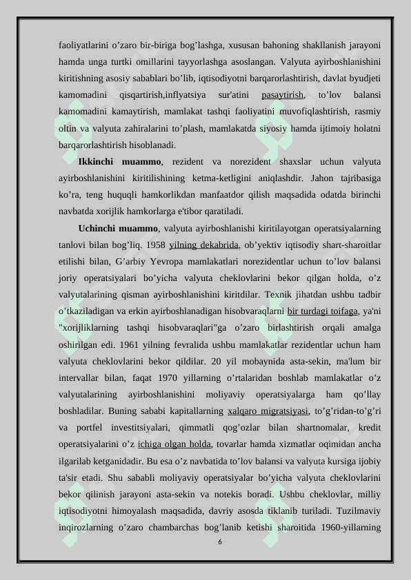 O'zbekiston Respublikasi valyuta siyosati. 6