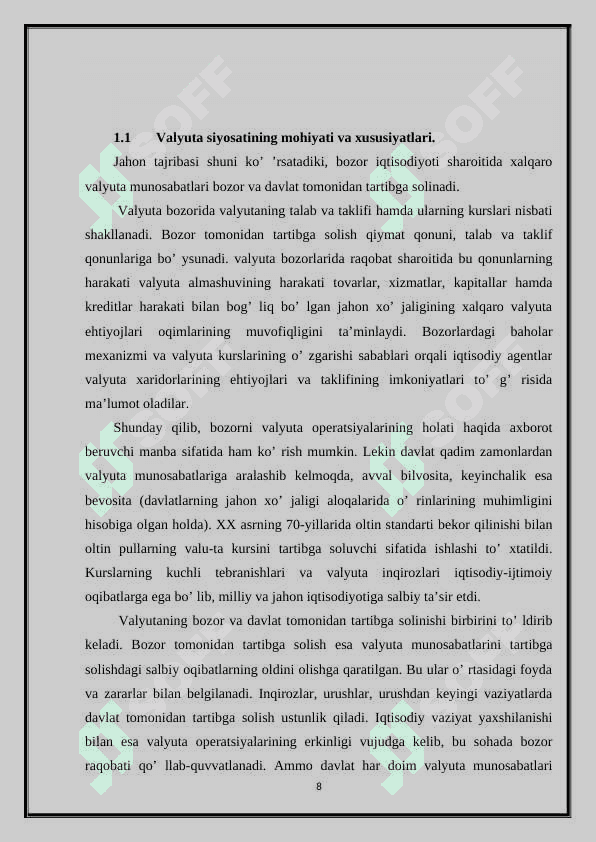 O'zbekiston Respublikasi valyuta siyosati. 8
