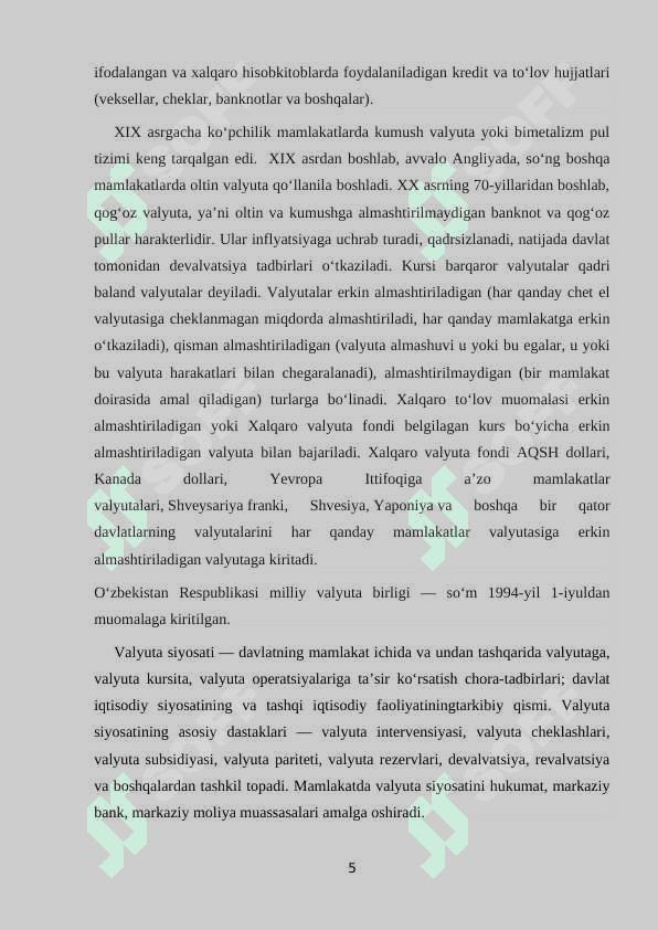 O‘zbekiston Respublikasi valyuta siyosati 5