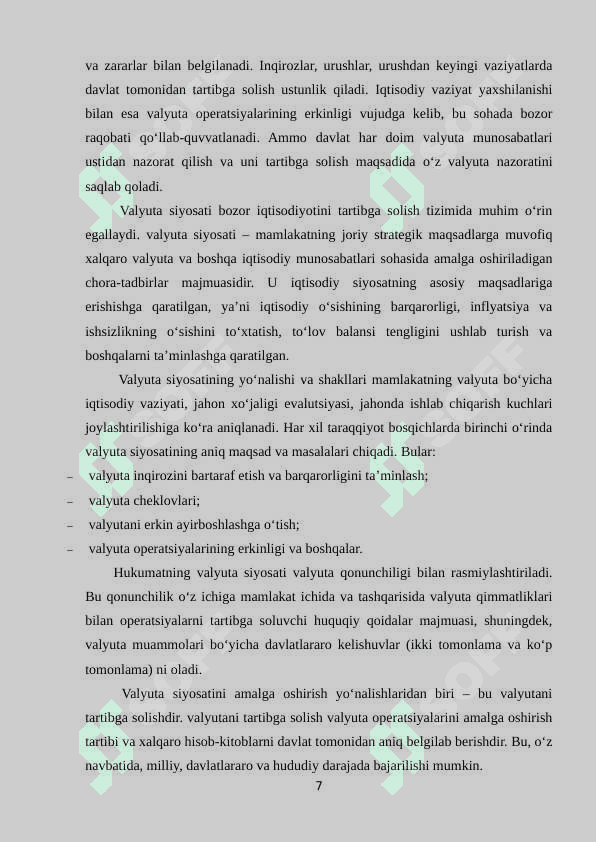 O‘zbekiston Respublikasi valyuta siyosati 7