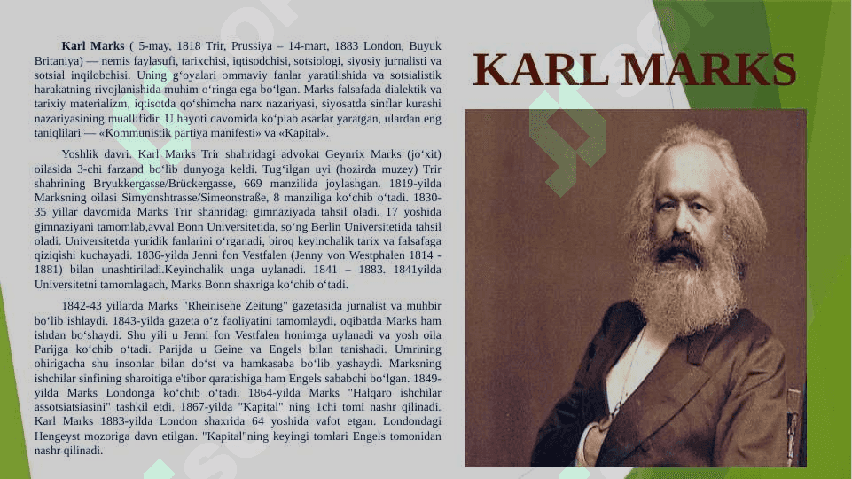 KOMMUNIZM. KARL MARKS VA SOTSIALIZM 4