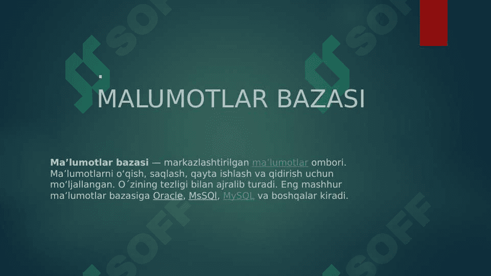 Malumotlar bazasi 3