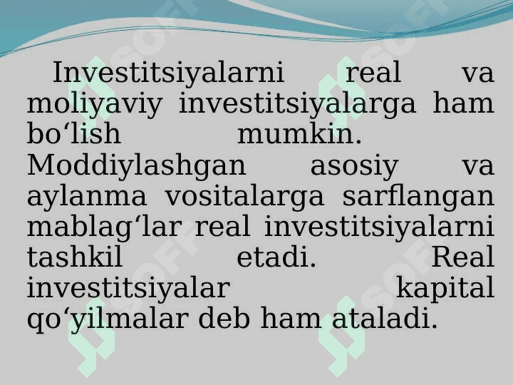 KORXONALARDA INVESTITSION FAOLIYAT VA UNING SAMARADORLIGINI OSHIRISH YO‘LLARI 8