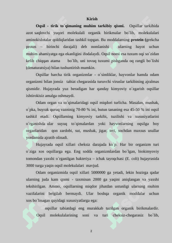 OQSIL STRUKTURALARINI OLDINDAN AYTISH VA MODELLASHTIRISH 2