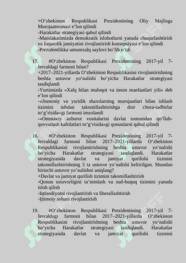 O'zbekistonning eng yangi tarixi fanidan yakuniy test. javoblari bilan 4