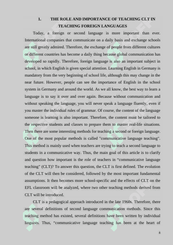 USING CLT IN TEACHING GRAMMAR AT SECONDARY SCHOOLS ELT 6
