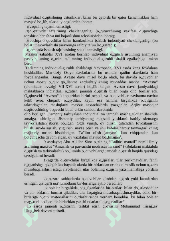 Sinf rahbarining tarbiyaviy faoliyati samaradorligini oshirish usullari 6