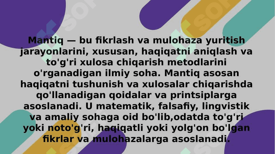 Mantiq (TAQDIMOT) 3