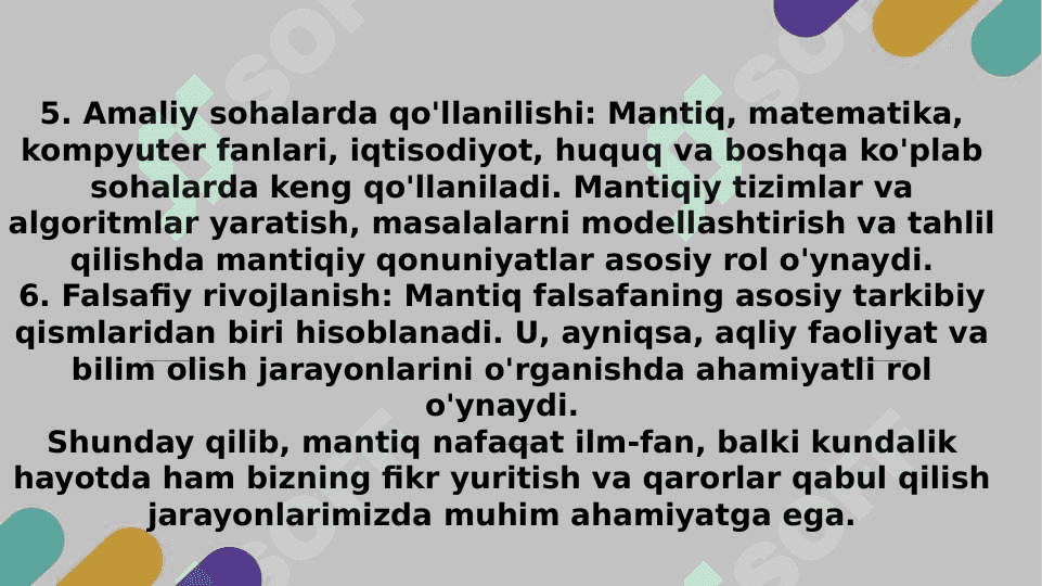 Mantiq (TAQDIMOT) 6