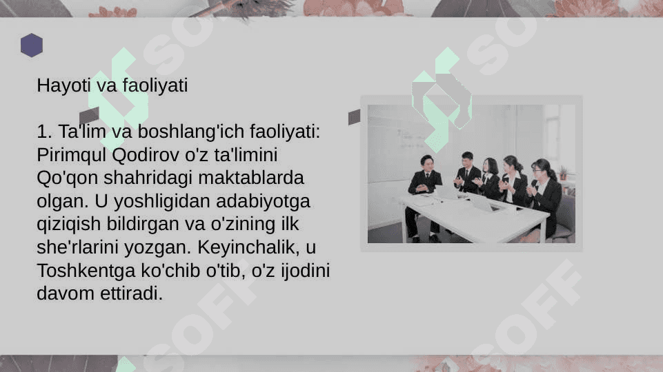 Primqul Qodirov mahoratli romannavis. 3