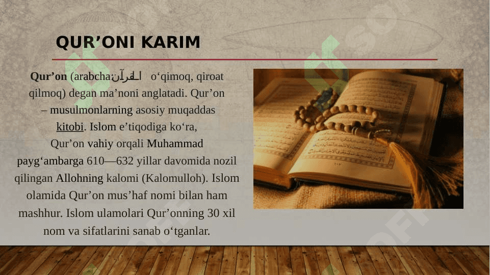 Qur’on, hadis, fiqh, aqida ilmlarining shakllanish tarixi (TAQDIMOT) 3